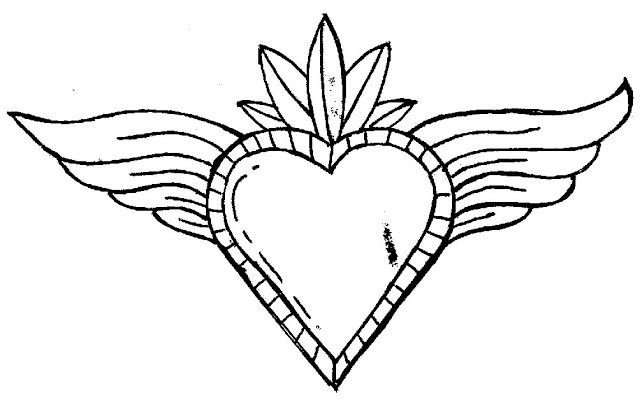 Сердце трафарет для броши