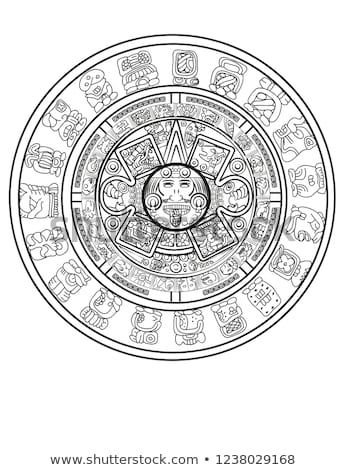 Ацтекский календарь вектор