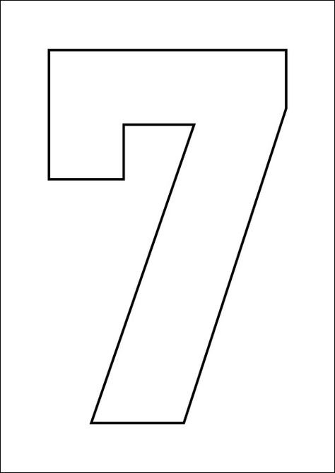 Цифра 7 трафарет