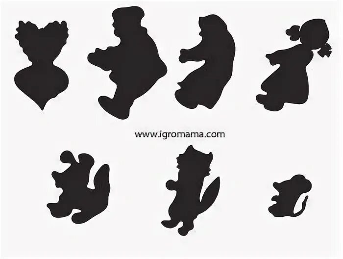 Герои сказки Курочка Ряба для театра теней