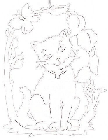 Вытынанки на окна кот