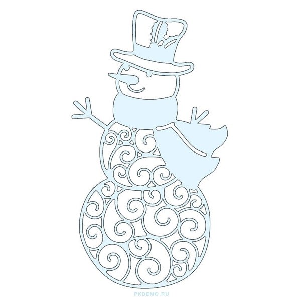 Снеговик трафарет