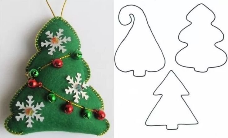 Новогодние игрушки из фетра выкройки