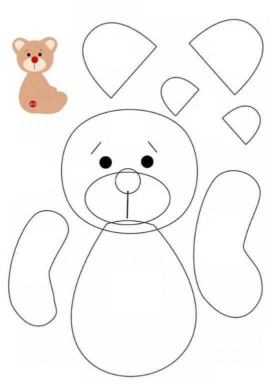 Мишка из фетра выкройка