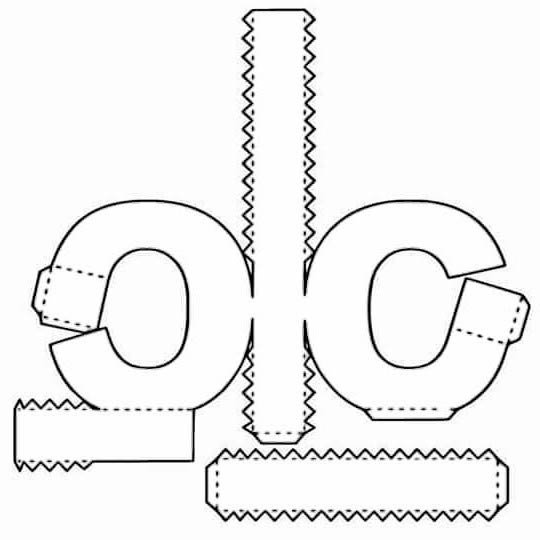 Объемная буква д трафарет