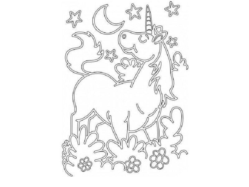 Единорог трафарет для рисования
