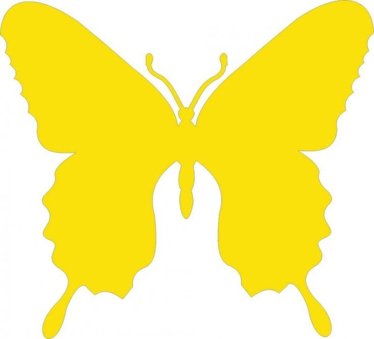 Силуэт бабочки цветной