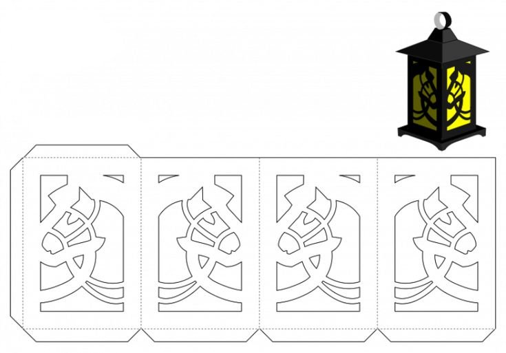Шаблоны новогодних фонариков из бумаги