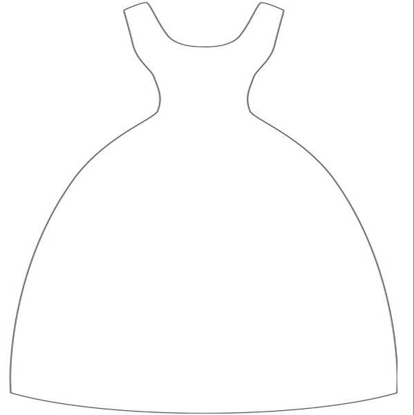 Трафарет платья для рисования