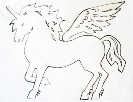 Лошадь трафарет для вырезания