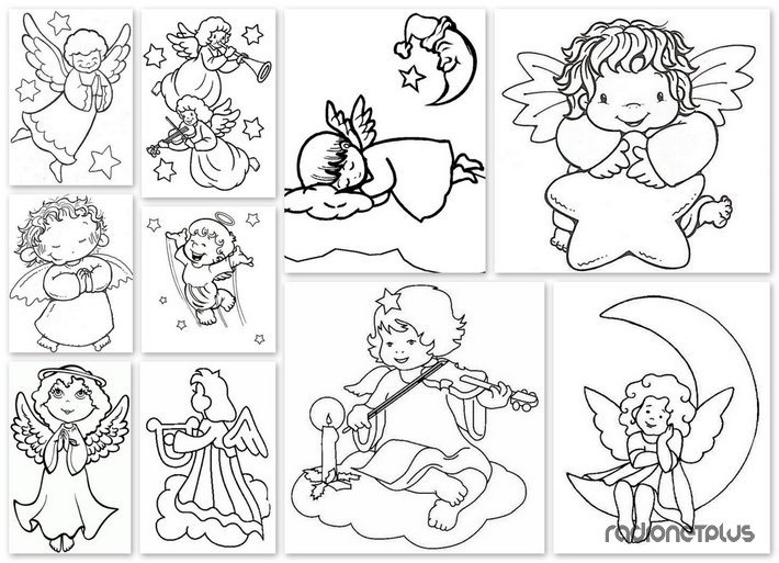 Ангелочки раскраска