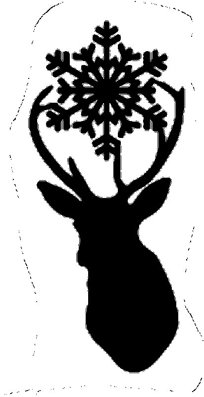 Трафареты новогодние олень снежинки