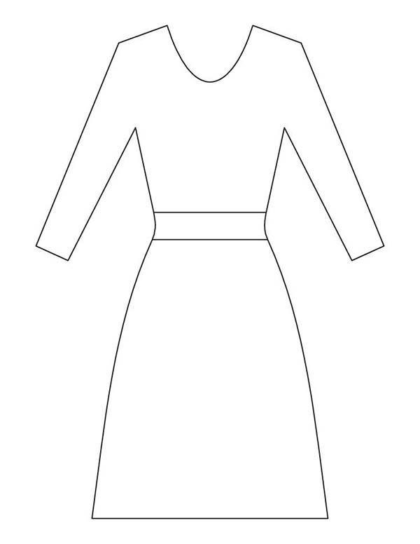 Платье раскраска для детей