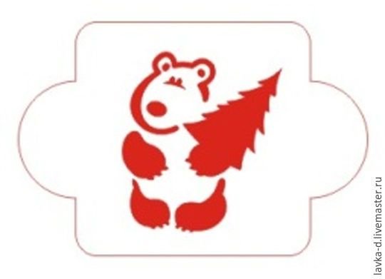 Мишка с ёлкой трафарет