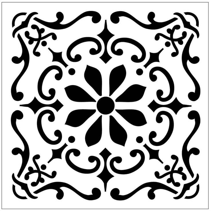 Трафарет узор на плитке