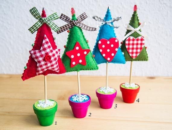 Елка из фетра на палочке