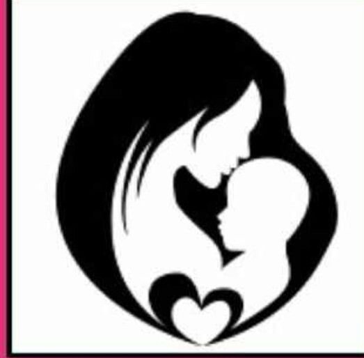 Силуэт женщины с ребенком на руках