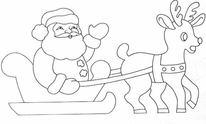 Трафарет Деда Мороза на окно