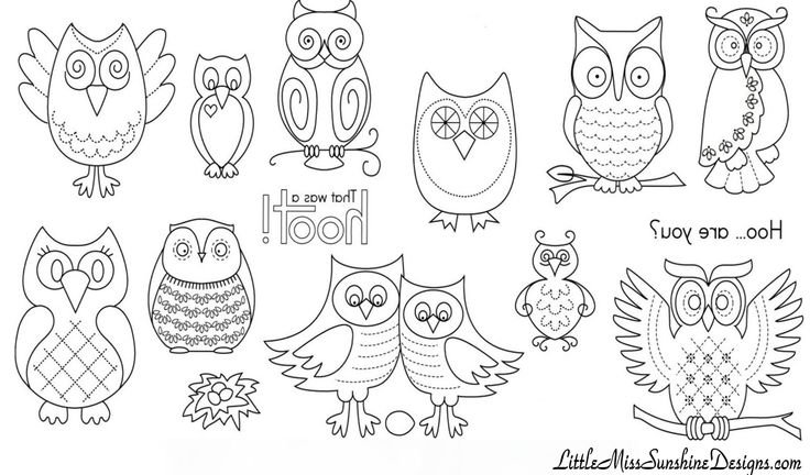 Трафарет Совушки