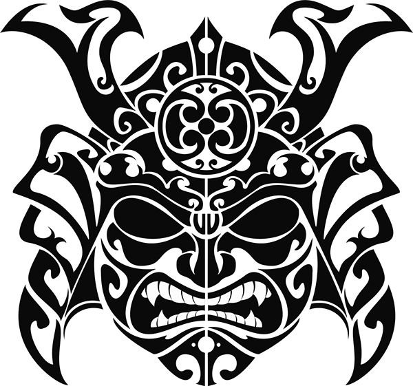 Маска демона Ханья эскиз