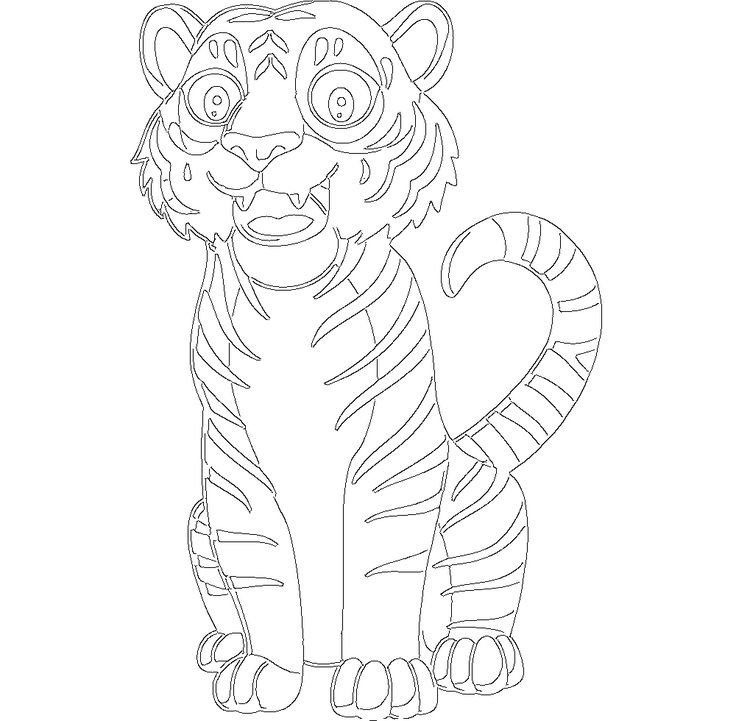 Раскраска Тигренок