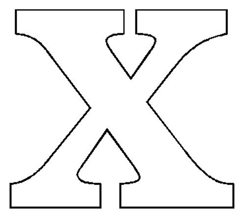 Буква х шаблон