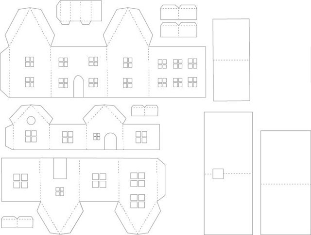 объемный домик из бумаги к новому году