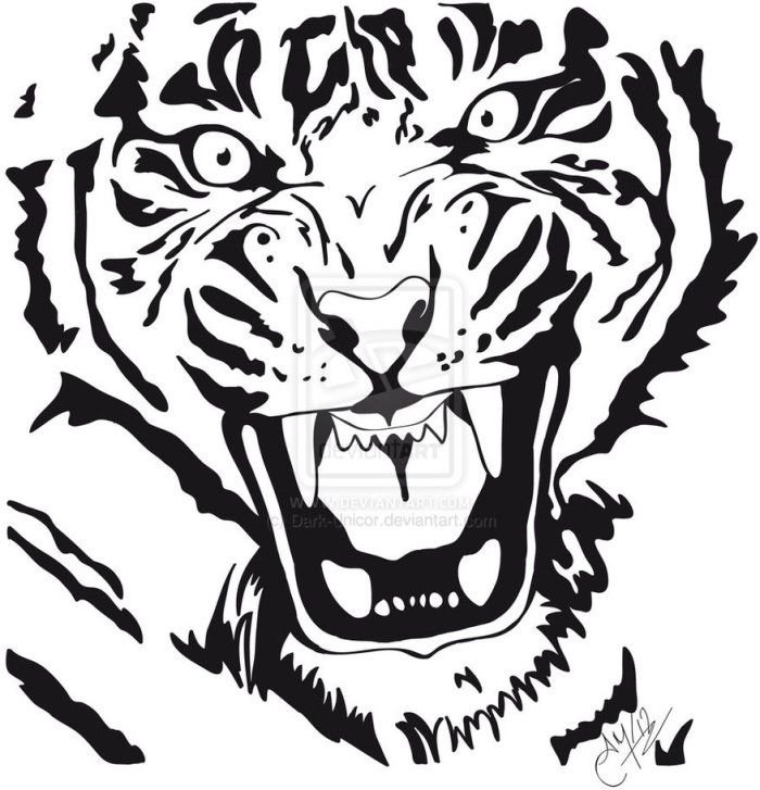 Эскизы татуировок тигр