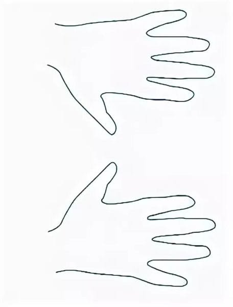 Шаблон ладошек для вырезания из бумаги