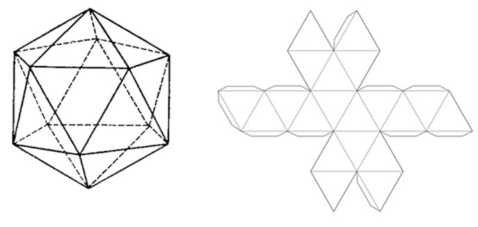 Икосаэдр развертка для склеивания
