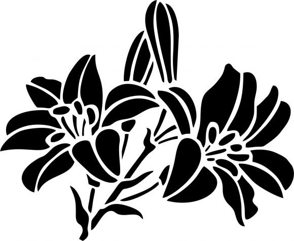 Цветочные трафареты для стен