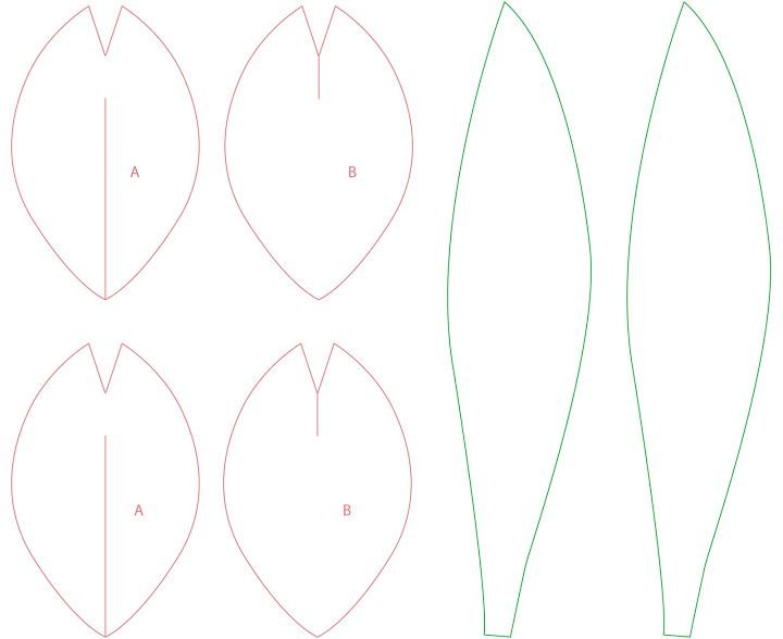 Трафареты объемных тюльпанов