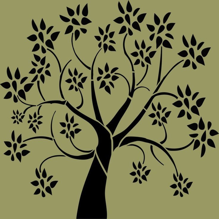 Трафарет красивого дерева