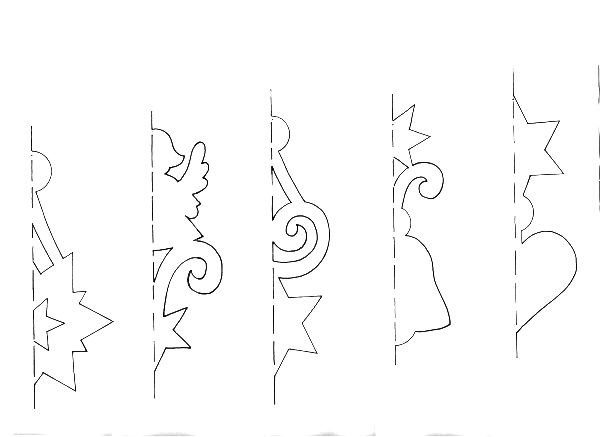 Трафареты гирлянд на новый год для вырезания