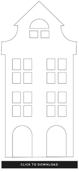 Трафарет макета домика
