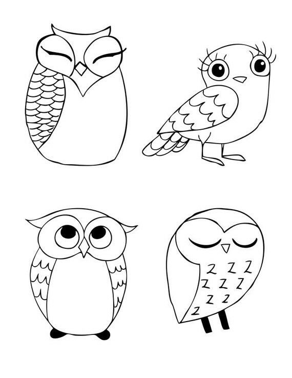 Сова трафарет