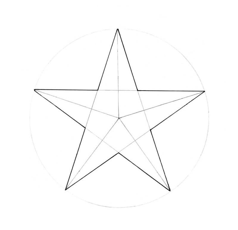 Нарисовать звезду пятиконечную поэтапно