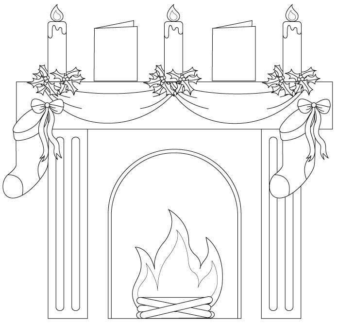 Камин раскраска