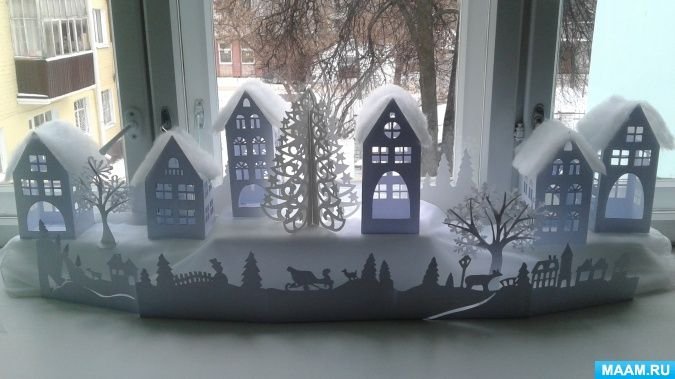 Новогодние домики на подоконник