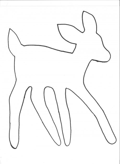 Трафарет оленя для вырезания