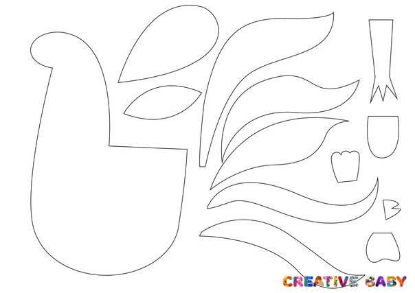 Петушок аппликация заготовка