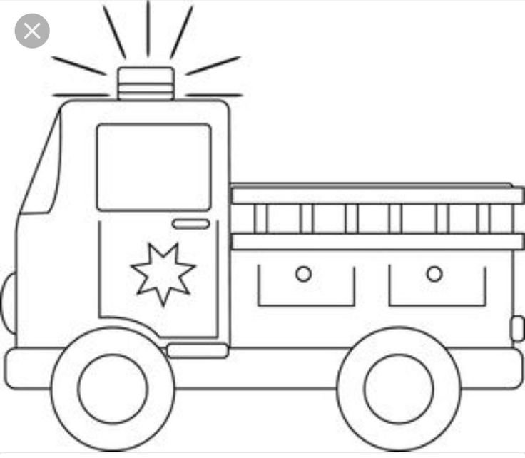 Пожарная машина раскраска для малышей