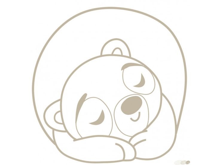 Мишка в берлоге трафарет