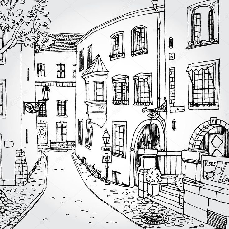 Раскраска улицы города для детей