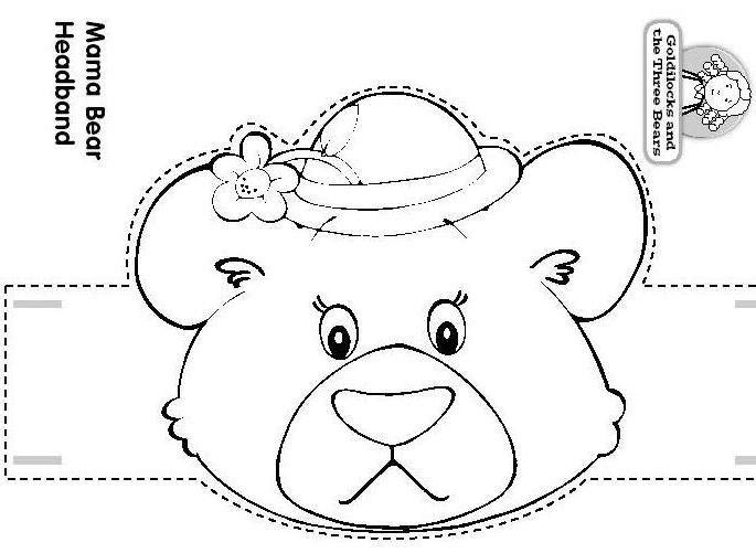 Маска медведя раскраска