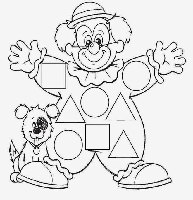 Веселый клоун раскраска