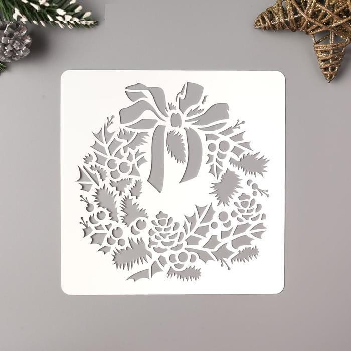 Новогодний венок трафарет