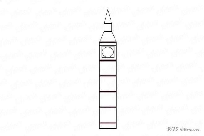 Биг Бен рисунок карандашом