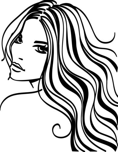 Контур женского лица