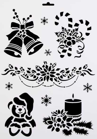 Новогодние украшения на окна трафареты